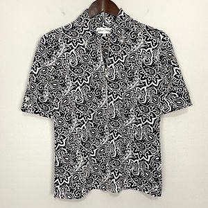 Sport Haley 1/2 Zip Knit Top Women’s Size S Paisley Cuffed Sleeves Golf Tennis